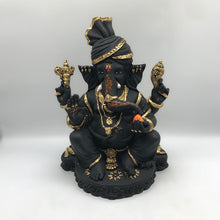 Load image into Gallery viewer, Ganesh Ganesha Ganpati Ganapati Hindu God Hindu God Ganesh fiber idol Black