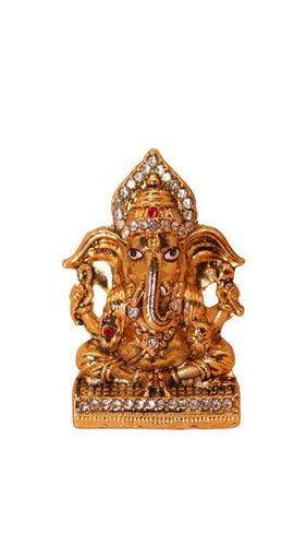 Ganesh Bhagwan Ganesha Statue Ganpati for Home Decor(2cm x 1.9cm x 0.8cm) Gold