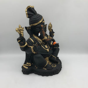 Ganesh Ganesha Ganpati Ganapati Hindu God Hindu God Ganesh fiber idol Black