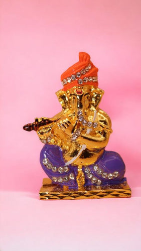 Ganesh Bhagwan Ganesha Statue Ganpati for Home Decor(2cm x 1.3cm x 0.5cm) Gold