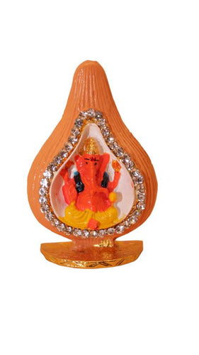 Ganesh Bhagwan Ganesha Statue Ganpati for Home Decor(2cm x 1.3cm x 0.4cm) Orange