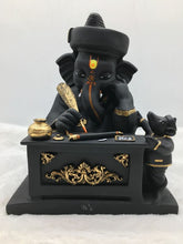 Load image into Gallery viewer, Ganesh Ganesha Ganpati Ganapati Hindu God Hindu God Ganesh fiber idol black