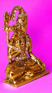 Lord Shiva Shankar Statue Bhole Nath Murti Home Decor (3cm x 2cm x 0.8cm) Golden