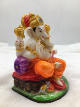 Load image into Gallery viewer, Ganesh Ganesha Ganpati Ganapati Hindu God Hindu God Ganesh fiber idol orange