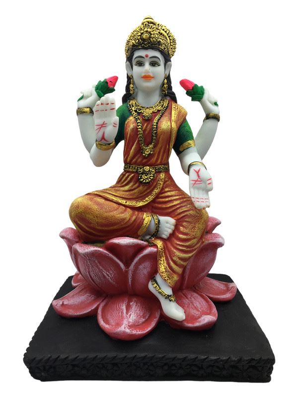 Laxmi Hindu God Hindu God laxmi fiber idol  Orange