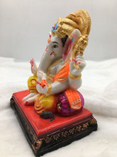 Load image into Gallery viewer, Ganesh Ganesha Ganpati Ganapati Hindu God Hindu God Ganesh fiber idol orange