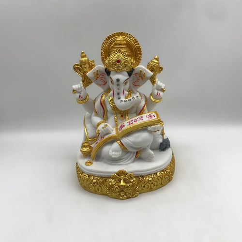 Ganesh Ganesha Ganpati Ganapati Hindu God Hindu God Ganesh fiber idol White