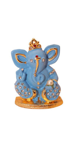 Ganesh Bhagwan Ganesha Statue Ganpati for Home Decor(2.4cm x 1.8cm x 0.5cm) Gold