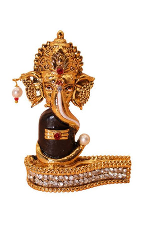 Ganesh Bhagwan Ganesha Statue Ganpati for Home Decor(3cm x 2.2cm x 1cm) Gold