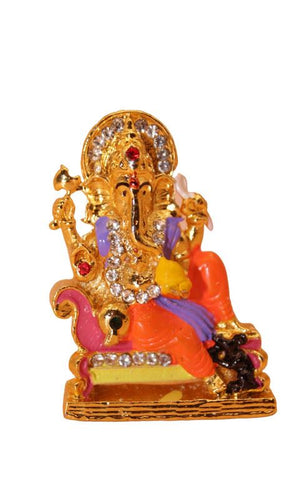 Ganesh Bhagwan Ganesha Statue Ganpati for Home Decor(2cm x 1.5cm x 0.5cm) Gold