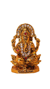 Ganesh Bhagwan Ganesha Statue Ganpati for Home Decor(2cm x 1.3cm x 0.4cm) Gold