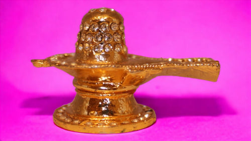 Shivling Idol Murti for Daily Pooja Purpose (1.4cm x 2cm x 1cm) Golden