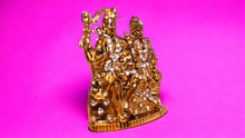 Load image into Gallery viewer, Shiv Parivar Shankar Parvati Ganesha Family Idol ( 2.8cm x 2.2cm x 1cm) Golden