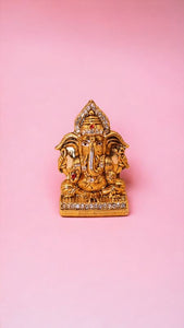 Ganesh Bhagwan Ganesha Statue Ganpati for Home Decor(2.4cm x 1.8cm x 0.5cm) Gold