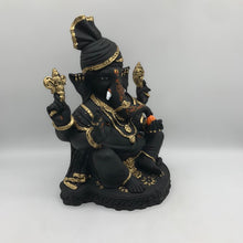 Load image into Gallery viewer, Ganesh Ganesha Ganpati Ganapati Hindu God Hindu God Ganesh fiber idol Black