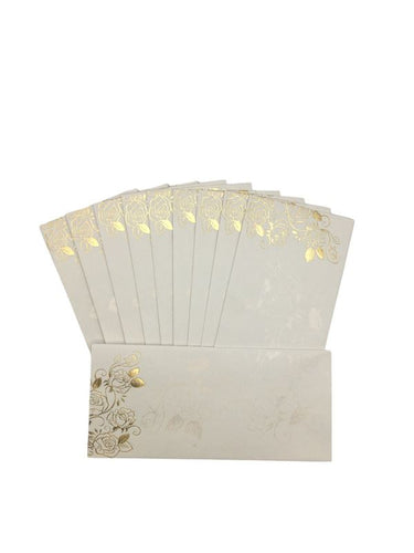 Envelopes Envelope Money holder Diwali Wedding Gift Card Pack of 10 White