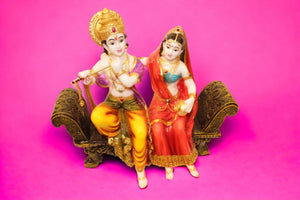 Radhe Krishna Hindu God Hindu fiber idol Mixcolor