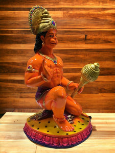 Hindu Fiber Lord Hanuman Statue for Home & office decor, temple, diwali Pooja fiber idol Home Deocration Gifting Orange