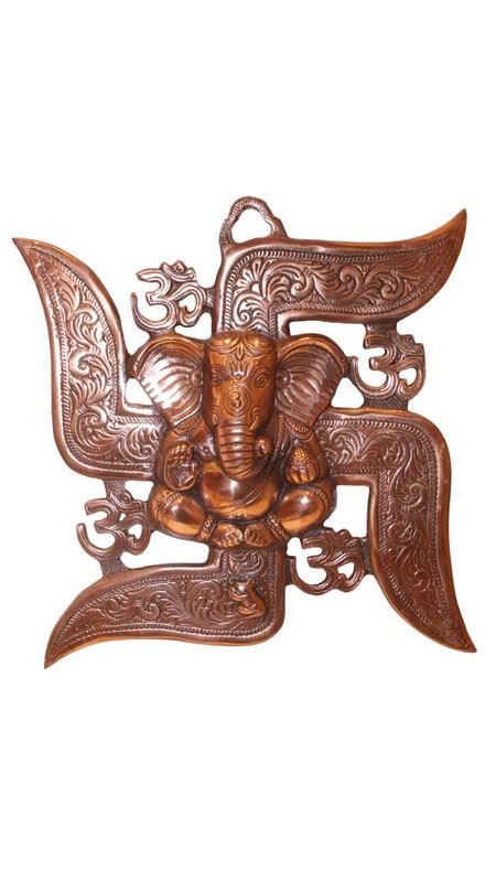 GANESH WALL HANGING SHOWPIECE FIGURINE STATUE FOR HOME DECOR Copper