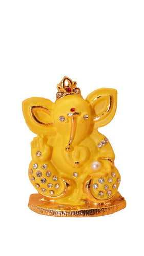 Ganesh Bhagwan Ganesha Statue Ganpati for Home Decor(2.4cm x 1.8cm x 0.5cm) Gold