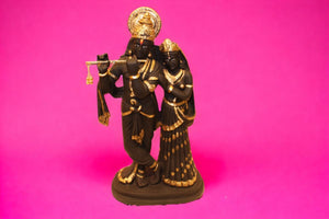 Radhe Krishna Hindu God Hindu fiber idol Black