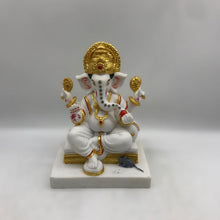 Load image into Gallery viewer, Ganesh Ganesha Ganpati Ganapati Hindu God Hindu God Ganesh fiber idol White