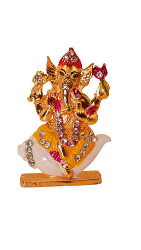 Ganesh Bhagwan Ganesha Statue Ganpati for Home Decor(2cm x 1.3cm x 0.5cm) Gold