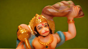 Lord Bahubali Hanuman Idol Bajrang Bali Murti (11cm x 6cm x 2.5cm) Yellow