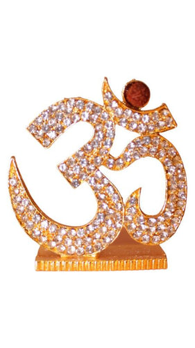 Hindu Religious Symbol OM Idol for Home,Car,Office ( 2cm x 1.5cm x 0.5cm) Gold