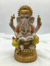 Load image into Gallery viewer, Ganesh Ganesha Ganpati Ganapati Hindu God Hindu God Ganesh fiber idol gold