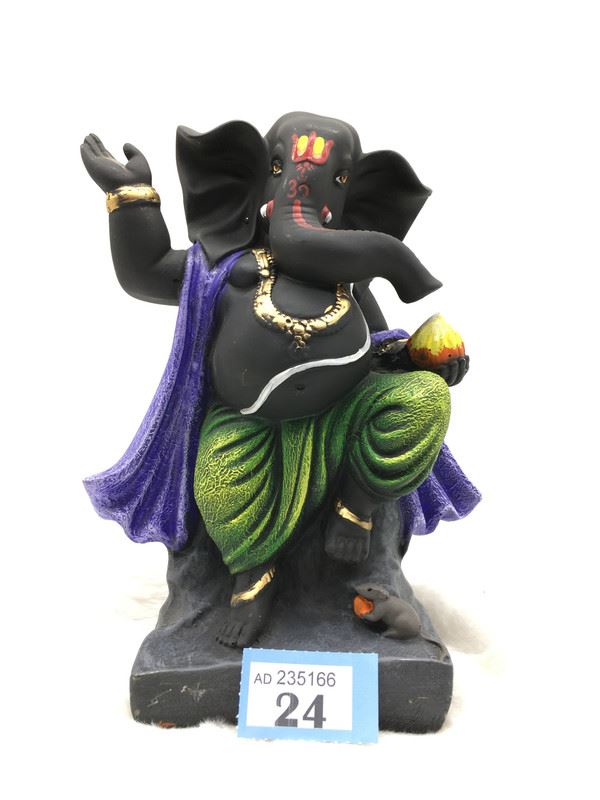 Ganesh Ganesha Ganpati Ganapati Hindu God Hindu God Ganesh fiber idol black