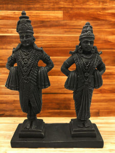 Vitthal Rukmani Stand Statue, Idol of God Vitthal -Rukhmai Decorative ShowpieceBlack