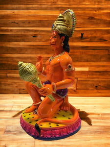 Hindu Fiber Lord Hanuman Statue for Home & office decor, temple, diwali Pooja fiber idol Home Deocration Gifting Orange