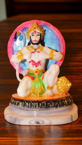 Lord Bahubali Hanuman Idol Bajrang Bali Murti (7cm x 5cm x 4cm) White