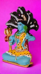 Lord Shiva Shankar Statue Bhole Nath Murti Home Decor (2.8cm x 1.8cm x 1cm) Blue