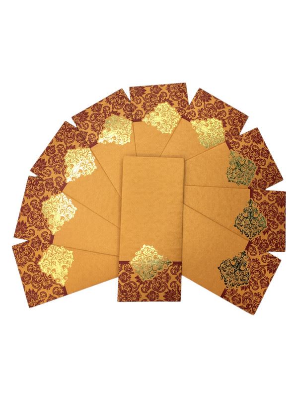 Envelopes Envelope Money holder Diwali Wedding Gift Card Pack of 10 Orange