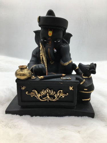 Ganesh Ganesha Ganpati Ganapati Hindu God Hindu God Ganesh fiber idol black