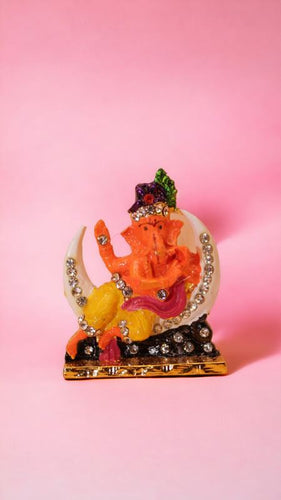 Ganesh Bhagwan Ganesha Statue Ganpati for Home Decor(2cm x 1.3cm x 0.5cm) Orange