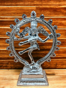 Lord Shiva Dancing Natraj Statue Decorative showpieceSilver