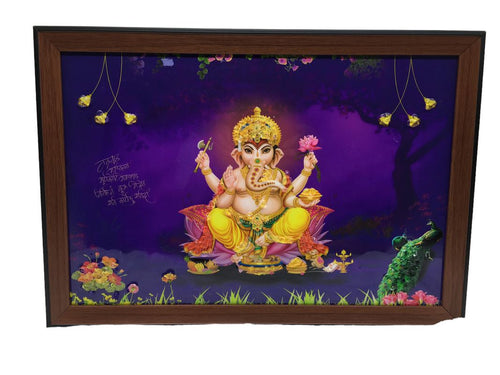 Ganesh Frame Ganesha Frame Ganpati Wall Frame Hanging Home Decore Multi color