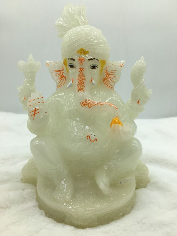 Ganesh Ganesha Ganpati Ganapati Hindu God Hindu God Ganesh fiber idol White