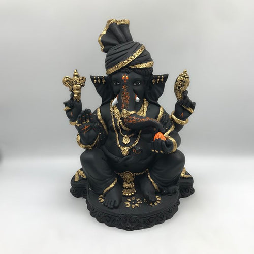 Ganesh Ganesha Ganpati Ganapati Hindu God Hindu God Ganesh fiber idol Black