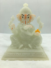 Load image into Gallery viewer, Ganesh Ganesha Ganpati Ganapati Hindu God Hindu God Ganesh fiber idol White