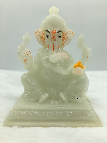 Ganesh Ganesha Ganpati Ganapati Hindu God Hindu God Ganesh fiber idol White