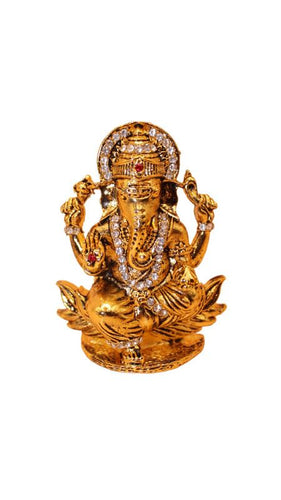 Ganesh Bhagwan Ganesha Statue Ganpati for Home Decor(3cm x 2cm x 0.8cm) Gold