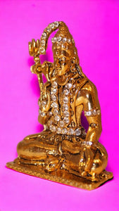 Lord Shiva Shankar Statue Bhole Nath Murti Home Decor (3cm x 2cm x 0.8cm) Golden