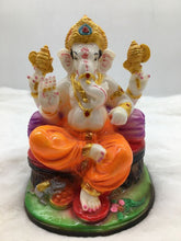 Load image into Gallery viewer, Ganesh Ganesha Ganpati Ganapati Hindu God Hindu God Ganesh fiber idol orange