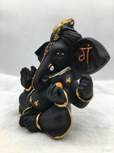 Load image into Gallery viewer, Ganesh Ganesha Ganpati Ganapati Hindu God Hindu God Ganesh fiber idol black