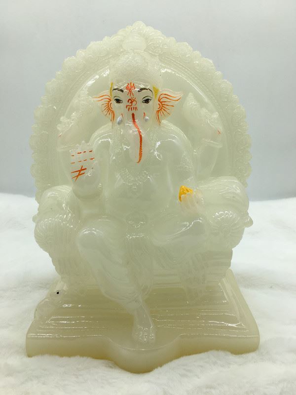 Ganesh Ganesha Ganpati Ganapati Hindu God Hindu God Ganesh fiber idol White