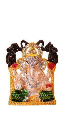 Ganesh Bhagwan Ganesha Statue Ganpati for Home Decor(2cm x 1.5cm x 0.5cm) White